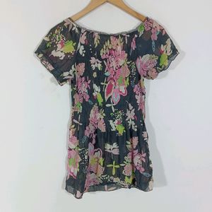 Black Printed Casual top (Women)