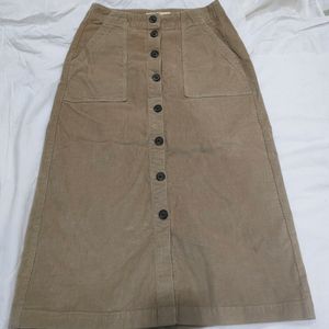 Brown Skirt With Buttons