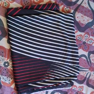 Striped Saree Red And White