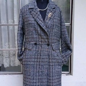 Check Overcoat Korean Product