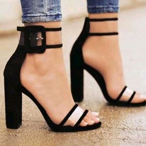 Ankle Strap Black High Heels Euro 38