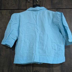 CODE crop Shirt Light Blue Colour