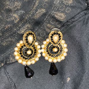 Black Ethnic Earrings & Pendent