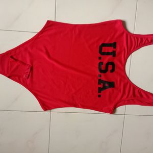 Shein Body Suit Top Red