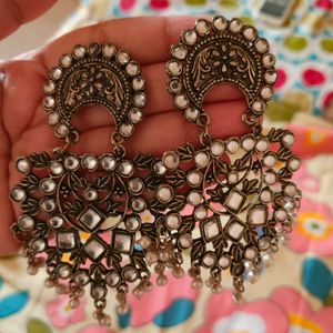 Black Metal Jhumka For Women