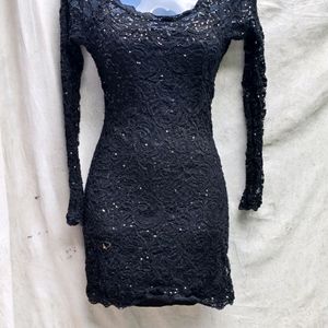 I. BLACK SPARKLING MINI BODYCON