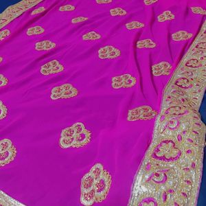 Golden Embroidery Saree