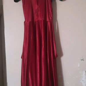 Maroon Colour Silk Ethnic Full Lenth Frock