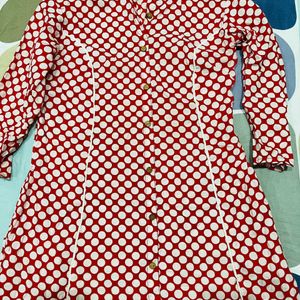 A Line Polka Print Kurta