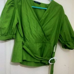 Stunning Green Wrap Style Top