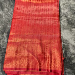 Redish Maroon New Banarasi Soft Silk Saree