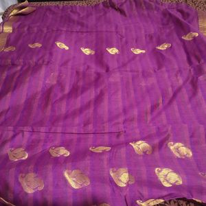 2 Times Used Saree With Stitched Blouse