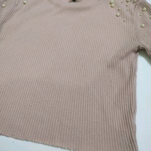 H&M Pinkish-peach Crop Top