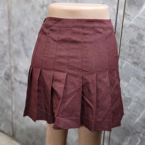 Coffee Brown Tennis Skirt