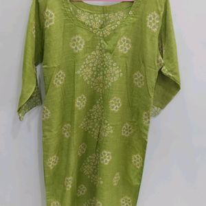 Light Green Kurti And Pant Set