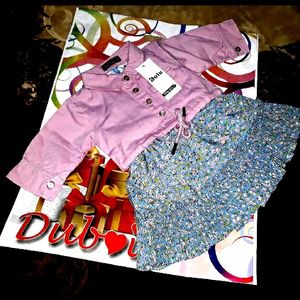 Branded Baby Dress With Denim Coat From Dubai Mall