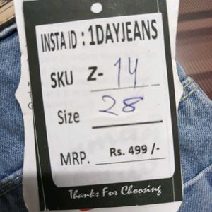 Z-14 Size 28 Slim Fit Women Denim Jeans