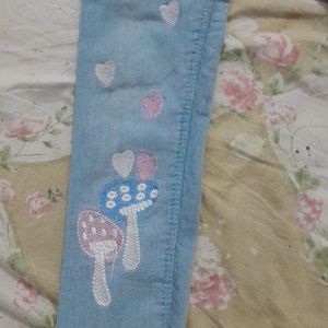 Girls Embroidery Jeans