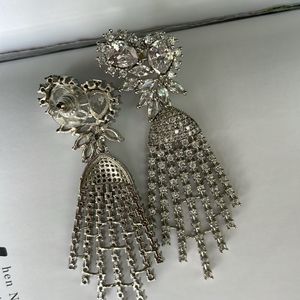 Silver Crystals Diamond Earring