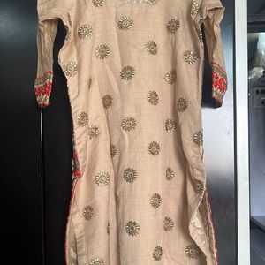 Women Peach Color Patiala Suit