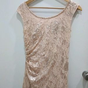 Elegant Aesthetic Pinterest Peach Shimmery Dress