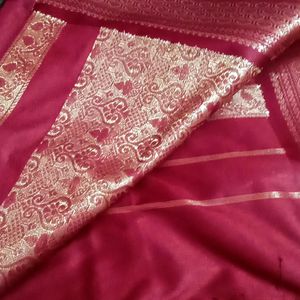 PATTU SAREE WITH STICHED BLOUSE