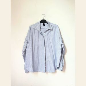 Oversize Striped Button Up Shirt