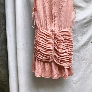 I. PEACH CUTE RUFFLE DRESS