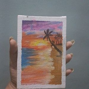 Beach Sunset Canvas Painting