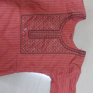 Coral Red Kurta