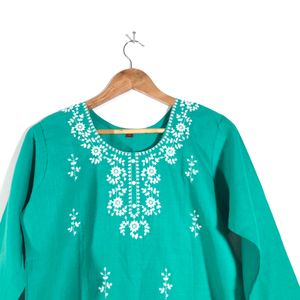 Green Embroided Kurta(Women’s)