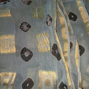 Georgette Grey Saree (Women's)