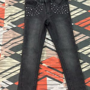 Black Studded Kids Jeans