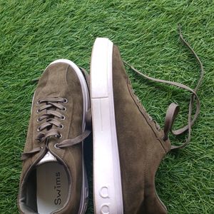 Olive Green Velvet Sneakers For Men's And Women's