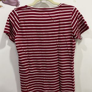 Pantaloons Red Striped Top