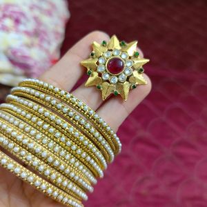 Combo Of Bangles Nd Ring