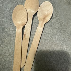 50 Pcs Wooden Spoon - Disposable