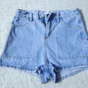 Blur Denim Ripped Shorts