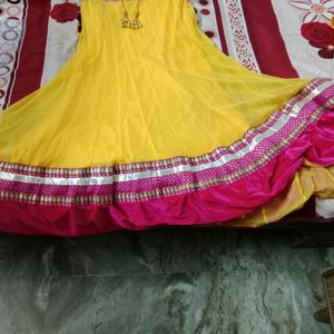 3pcs Long Netted Anarkali