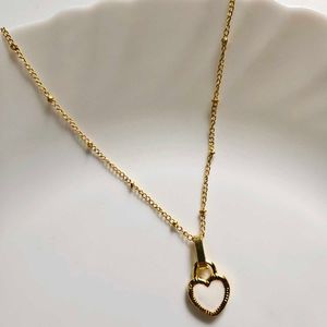 New Double Side Black White Heart korean Necklace