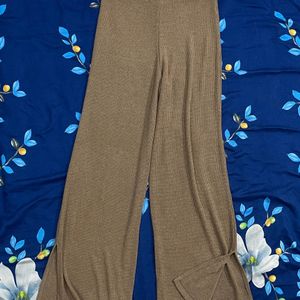 Women Beige Knitted Trousers