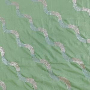 Pista Saree with Beautiful Sequence Work