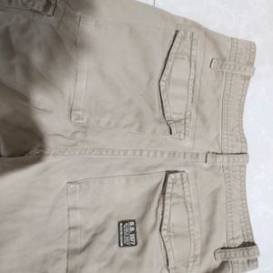 Khaki Colour Loose Fit Cotton Pants