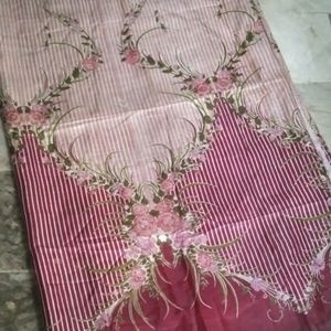 floral printed soft silk saree attached फॉल