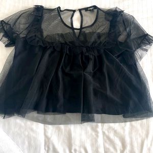 Jennyfer Mesh Black Crop Top