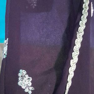 Dark Wine Colour Georgette 2pice