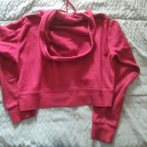 Maroon Crop Sweatshirt