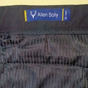 Boys Black Regular Fit Solid Trousers