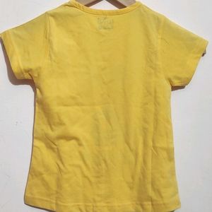 Yellow Preety Girl T-shirt For 4- 5 Year Baby