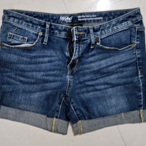 Navy Blue Denim Short Jeans